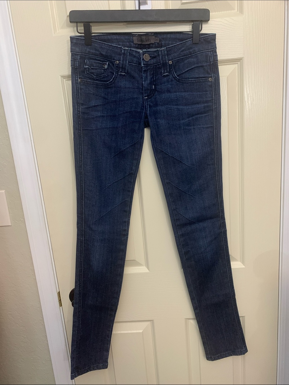 Frankie B. Dark Indigo Low Rise Skinny Jeans